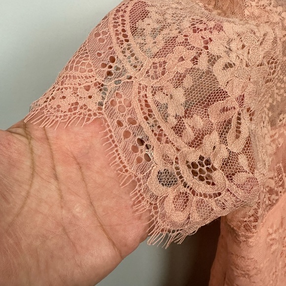 NWOT Astr Lacie Illusion Lace Bodysuit in Dusty Pink Bustier Bodysuit Sz XL - Picture 8 of 12